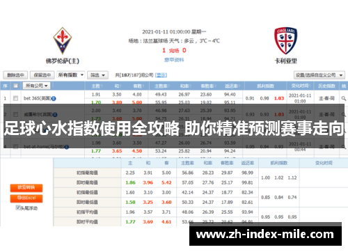 足球心水指数使用全攻略 助你精准预测赛事走向